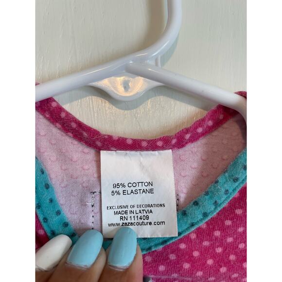 Roki & Zoi long sleeve dress ruffled colorful embellished polka dot Size 12 mon - Picture 5 of 6